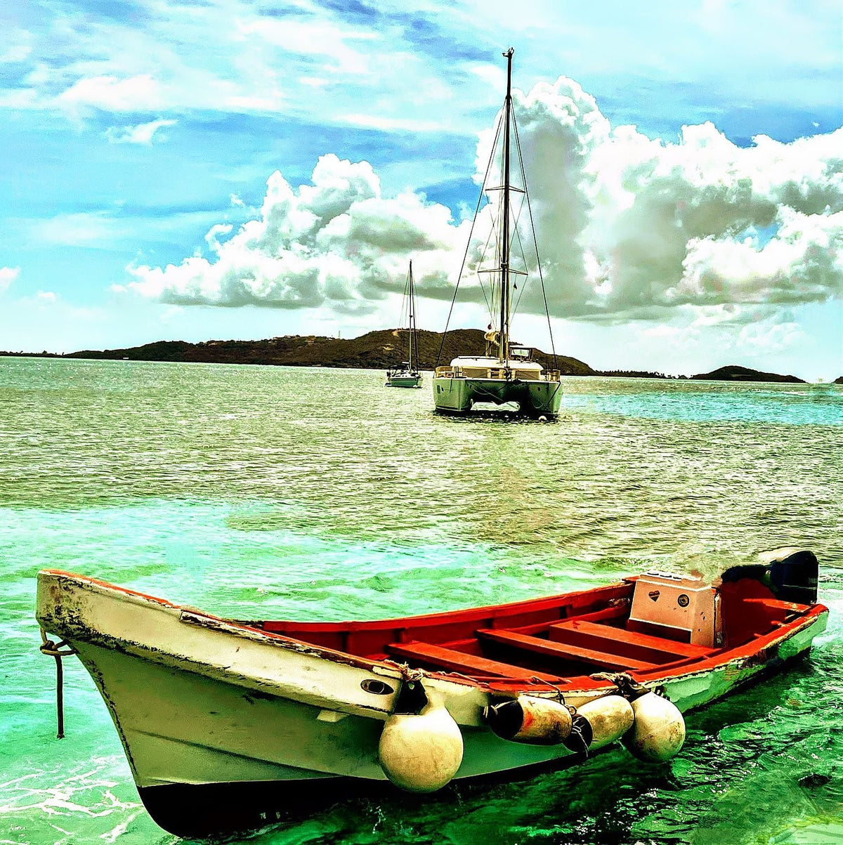 Three Boats Moored in a Safe Harbor