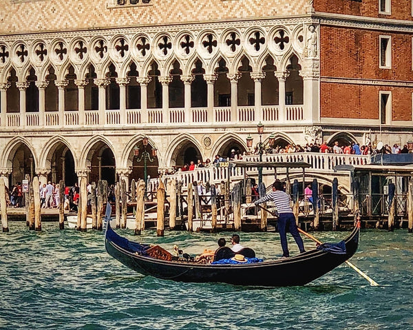 A Gondolier Guiding His Gondola in the Grand Canal