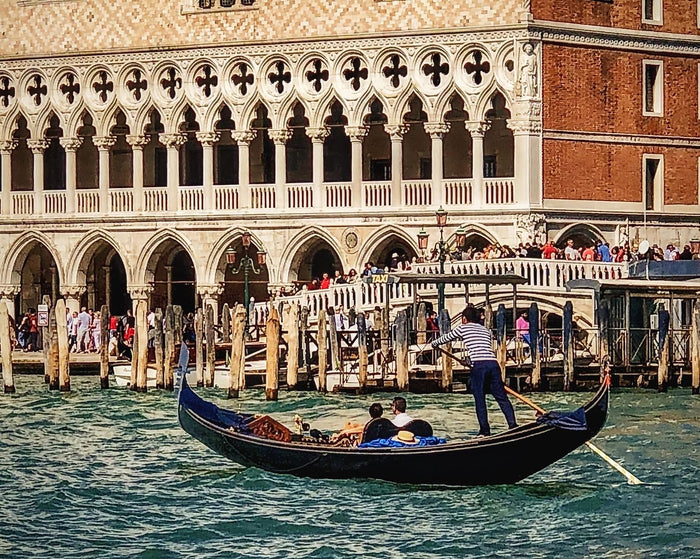 A Gondolier Guiding His Gondola in the Grand Canal