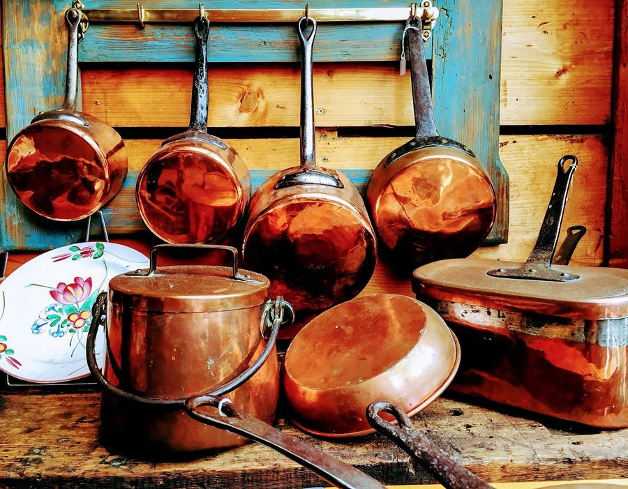 Antique Copper Pots and Pans From The Paris Flea Market — Culinary & Foodies collection