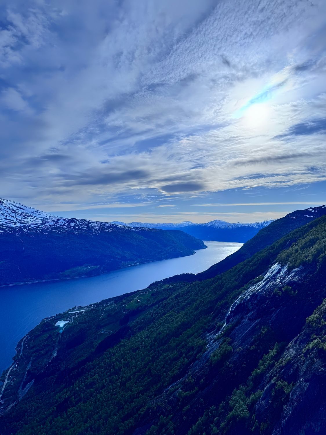 Sunrise Over the Norwegian Fjords Waterway
